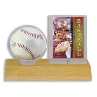 Wood Base Ball Card Holder Display Case Baseball New  