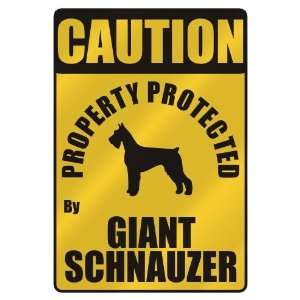   PROTECTED BY GIANT SCHNAUZER  PARKING SIGN DOG