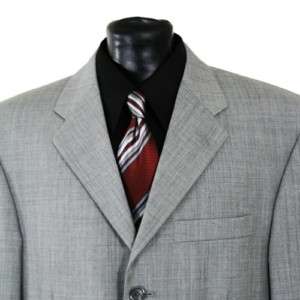 Mens Solid Gray 100% Wool Super 120 Suit 3 Button G6  