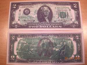   1976 $2 Error US Paper Money Replica Currency Over Print Note  
