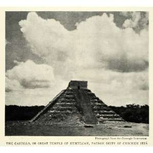   pyramid Yucatan Maya Mexico   Original Halftone Print