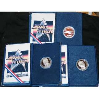 Star Trek 25th Anniversary Matched Silver Coin Set of 3  