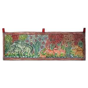   Leather wall hanging, Animals In the Forest