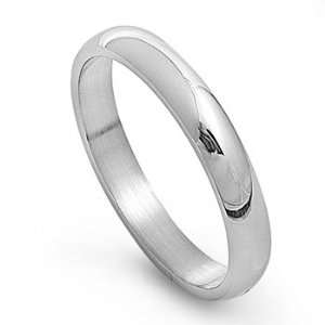  Stainless Steel 4mm Domed Wedding Ring (Size 5   15 