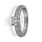 GENUINE 1.1 CARAT SOLITAIRE WITH ACCENTS DIAMOND 18K WHITE GOLD 