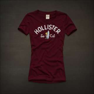 2011 NEW HOLLISTER by Abercrombie womens FIRST Point Logo Classic T 