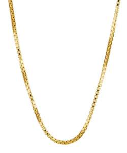   14k over Sterling Silver 20 inch Box Chain (1 mm)  