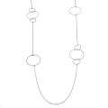 Rhodiumplated Sterling Silver Diamond cut Circles Station Necklace 
