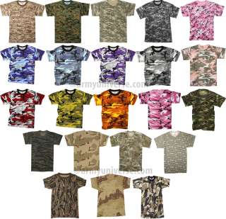 Camouflage Military T Shirts Army Tees Camo Shirts Tops  