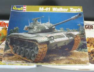 Lot of 3 Plastic Model Tanks M 41 Walker King Tiger Char Mitrailleur 