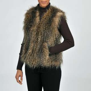 Via Spiga Womens Chic Faux Fur Vest  Overstock