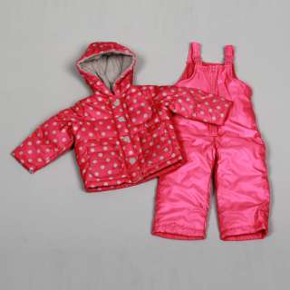 Carters Toddler Girls Grey/Multi dot Print Snowsuit  