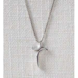  Sterling Silver Double Crescent Cross Necklace Arts 