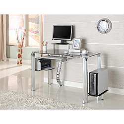 Innovex Clear Glass Computer Desk  