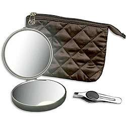 Floxite Lighted Compact Mirror and Precision Tweezer Set   