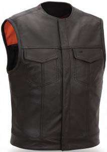 First Mens Leather Anarchy Vest Large  