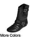   Womens Edith 1 Buckle Accent Flat Ankle Boots  