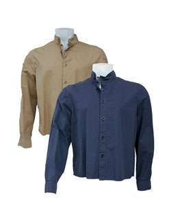 Emporio Armani Mens Banded Collar Cotton Shirt  Overstock