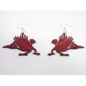  Cherry Red Dodo Bird Wooden Earrings: GTJ: Jewelry