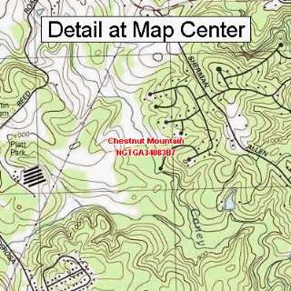 USGS Topographic Quadrangle Map   Chestnut Mountain, Georgia (Folded 