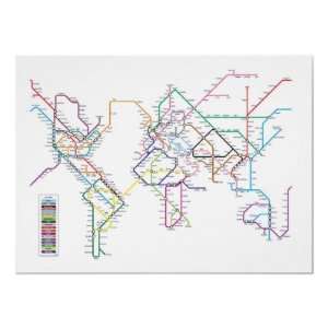  World Metro Subway Map Print