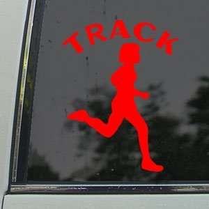  Marathon GIRL RUNNER Jogging Red Decal Window Red Sticker 