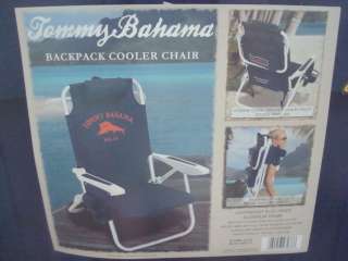 NEW TOMMY BAHAMA NAVY BLUE BACKPACK COOLER BEACH CHAIR  
