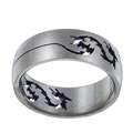 Mens Titanium Band with Cut out Dragon Design (8 mm)