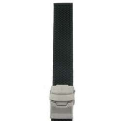 Black Silicone Rubber 18mm Watch Band  