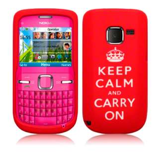  Magic Store   KEEP CALM & CARRY ON SILICONE CASE COVER FOR NOKIA C3