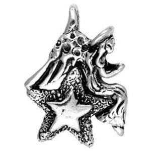  Safe Pewter Angel Star & Moon Charm Jewelry