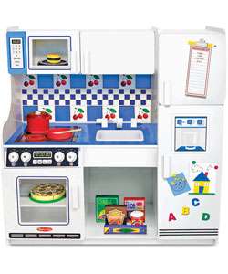 Melissa and Doug Deluxe Wooden Toy Kitchen Play Center  Overstock