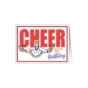  10 Years Old Birthday Cheerleader Themed Card Card Toys 