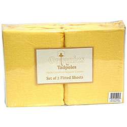 Tadpoles Flannel Organic Fitted Sheets in Yellow (Set of 2 