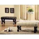Tufted Bicast Leather 36 inch Bench  