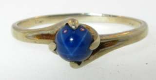   25ct Genuine 6 Ray Blue Star Sapphire 10k White Gold Ring 1.6g  