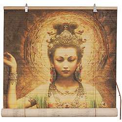 Bamboo Kwan Yin with Lotus Blinds (36 in. x 72 in.) (China 