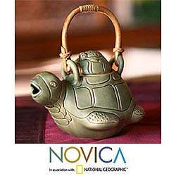 Ceramic Turtle Mom Teapot (Indonesia)  