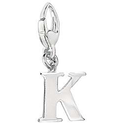 Sterling Silver K Initial Charm  