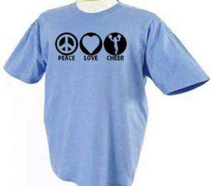 Peace Love Cheer Cheerleader Cheerleading T Shirt  