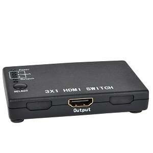  Ultra Slim 3 Port (3 In 1 Out) HDMI Switch w/Remote 