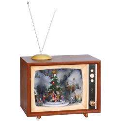 Holiday TV Music Box in Retro 15.5 inch Figurine  Overstock