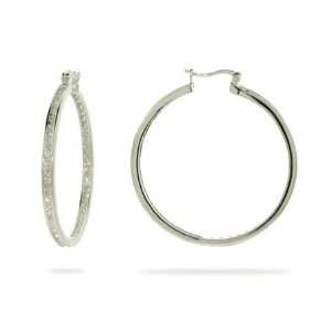   Inside Out Sterling Silver CZ Hoops Eves Addiction Jewelry