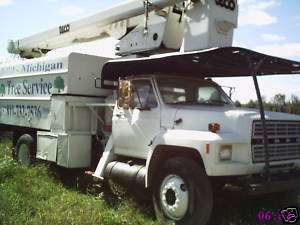 Ford F700 Bucket forestery truck with chipper box 55f.  
