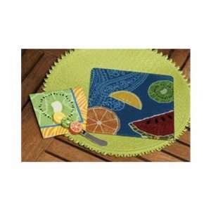  Tropical Ceramic Cutting Board with Spreader & Napkins 