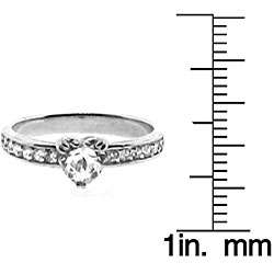 Sterling Silver Heart shaped Cubic Zirconia Engagement style Ring 