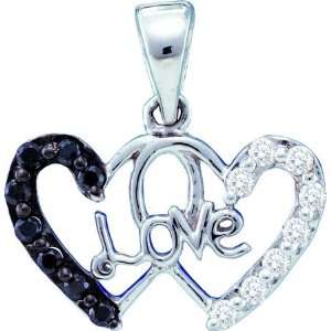   Accompanied With 0.22CT White And Black Diamonds With WG Words LOVE