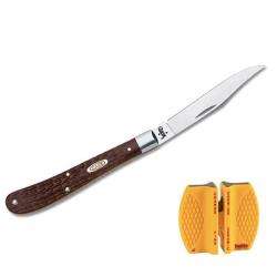 Case Cutlery Working Barehead Slimline Trapper Knife and Sharpener 