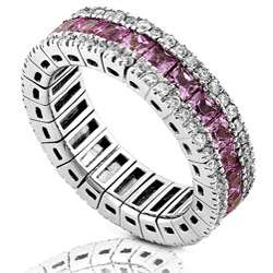 18k Gold Pink Sapphire and 4/5ct TDW Diamond Ring (GH, SI) (Size 6.5 