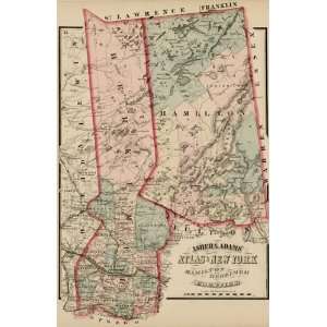  Asher & Adams 1869 Map of Hamilton and Herkimer County 